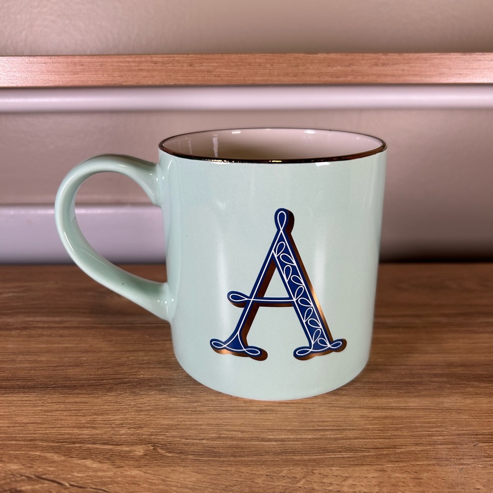 Opalhouse Light Green Monogram Mug